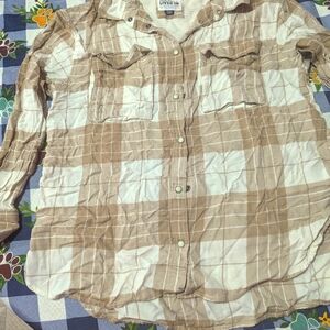 Small American Eagle beige/tan flannel